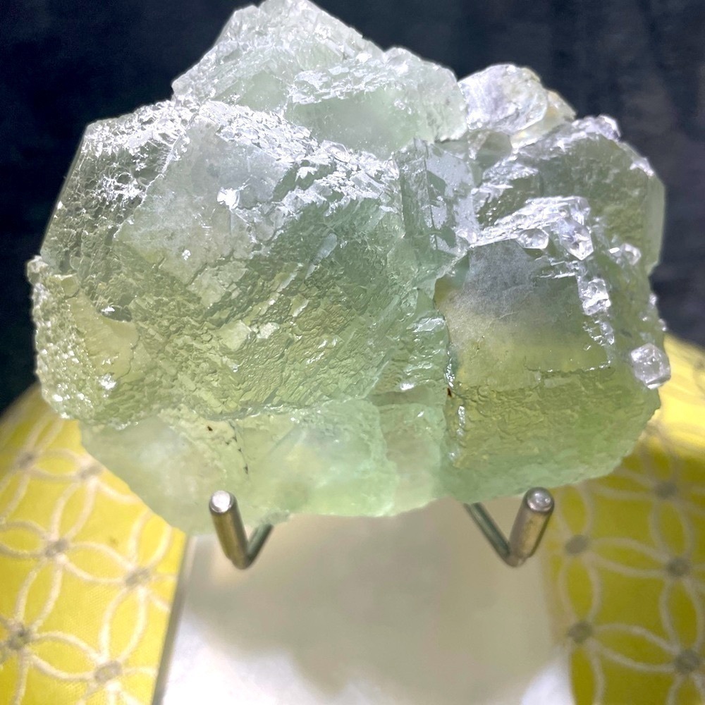 Raw crystal/ TRANSLUCENT GREEN FLUORITE CUBES- no rock 4”x3”x2” harmonizing ❤️